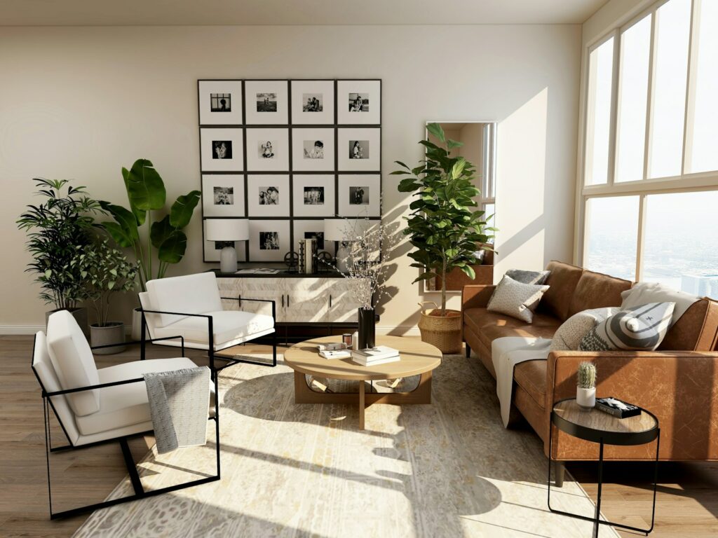 Salon lumineux d’un appartement F4 à louer